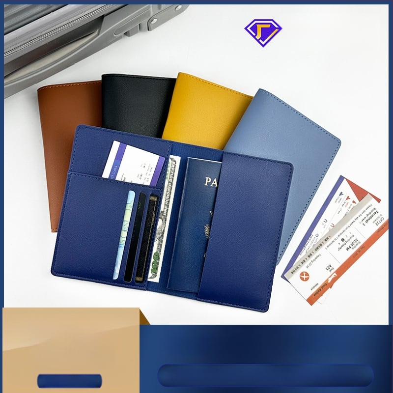 Θήκη διαβατηρίου από PU δέρμα με επένδυση πολυεστέρα, μονόχρωμο σχέδιο, κατάλληλη για άνδρες και γυναίκες