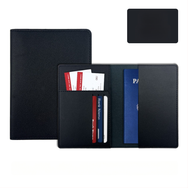 Θήκη διαβατηρίου από PU δέρμα με επένδυση πολυεστέρα, μονόχρωμο σχέδιο, κατάλληλη για άνδρες και γυναίκες