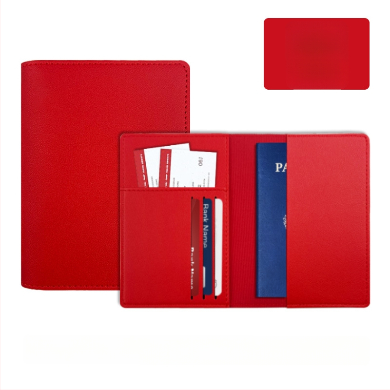 Θήκη διαβατηρίου από PU δέρμα με επένδυση πολυεστέρα, μονόχρωμο σχέδιο, κατάλληλη για άνδρες και γυναίκες