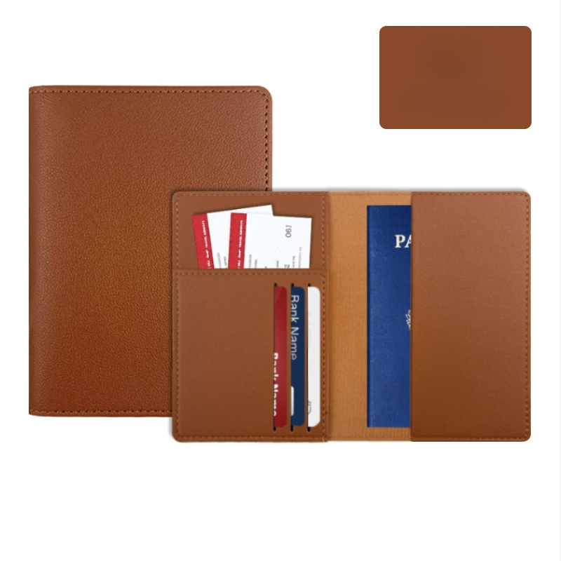 Θήκη διαβατηρίου από PU δέρμα με επένδυση πολυεστέρα, μονόχρωμο σχέδιο, κατάλληλη για άνδρες και γυναίκες