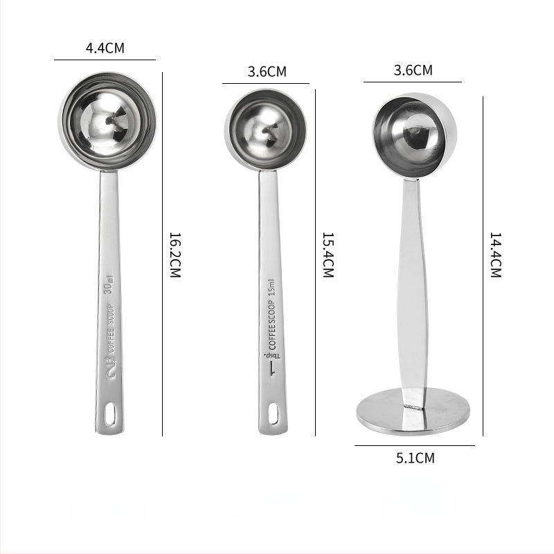 Rozsdamentes acél mérőkanál skálával, 15 ml/30 ml, modern design sütéshez