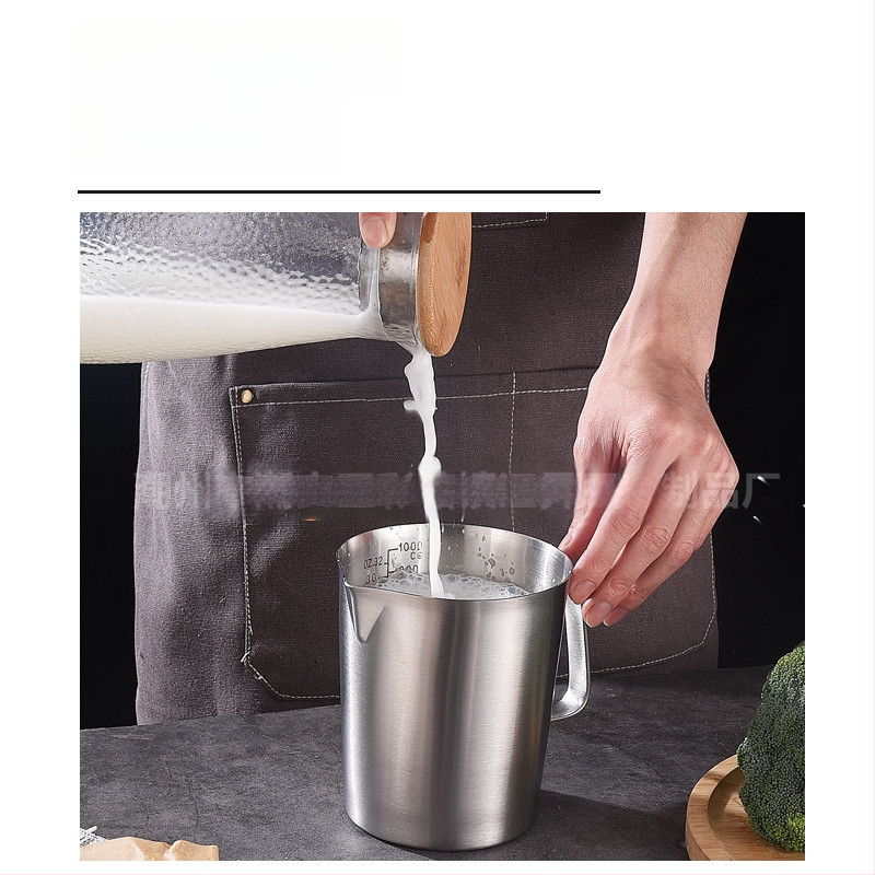 Huisheng 304 rozsdamentes acél mérőcsésze skálával – konyhai sütéshez mérőedény és kanál