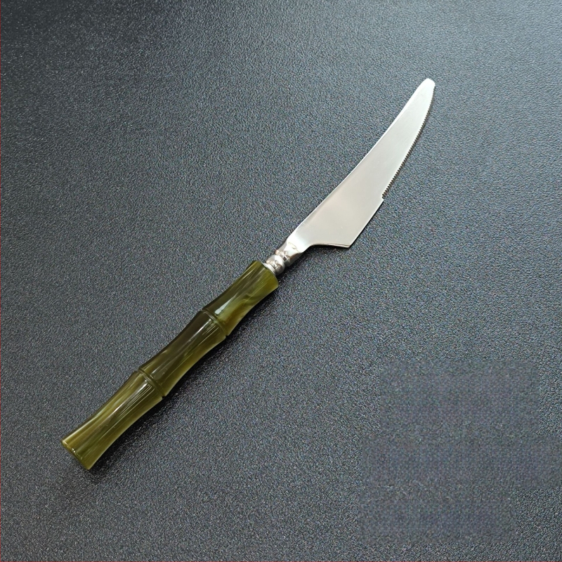 Kés, villa és kanál készlet – kézzel készített 304 rozsdamentes acélból, bambusz-összekapcsolódás dizájn, tükrös felület, új kínai stílus