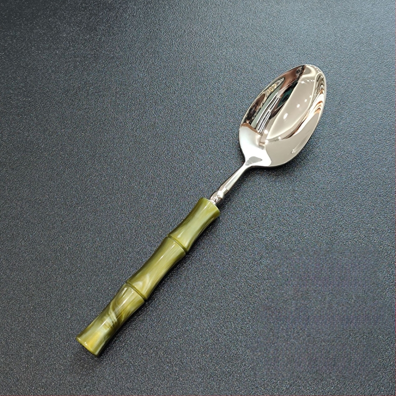 Kés, villa és kanál készlet – kézzel készített 304 rozsdamentes acélból, bambusz-összekapcsolódás dizájn, tükrös felület, új kínai stílus