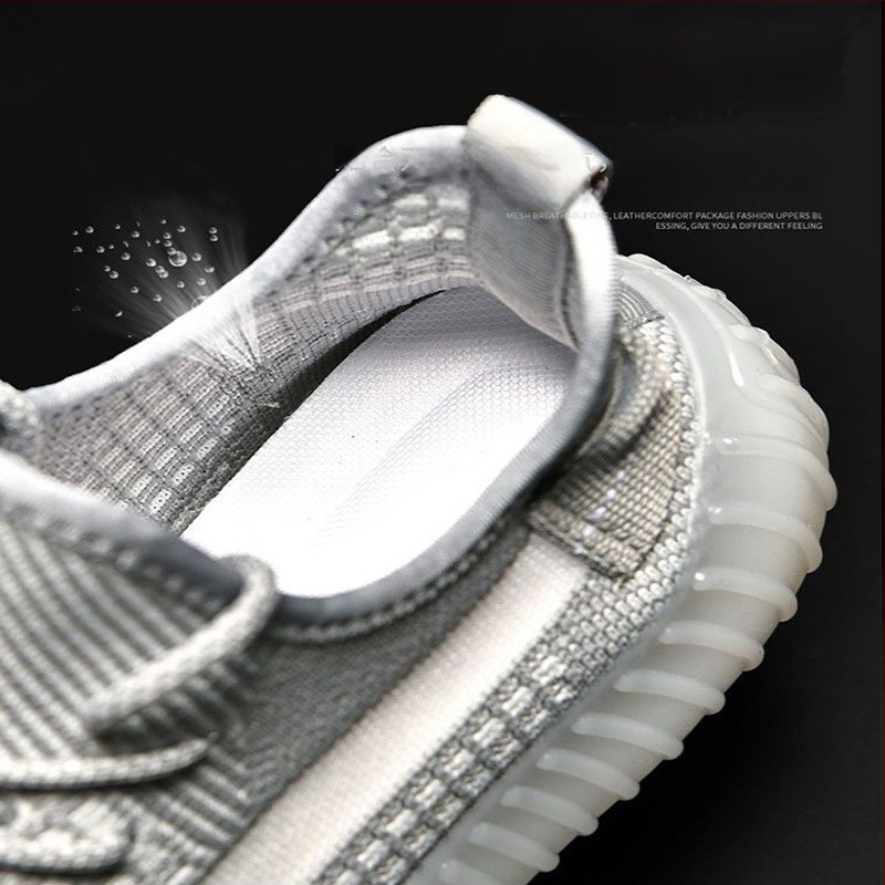 Vīriešu kokosā kurpes – Elpojošas Fly-Knit tīkla sporta kurpes, Vieglas, Ar šņorēm, Apaļš purns, Zole ar injekcijas veidojumu