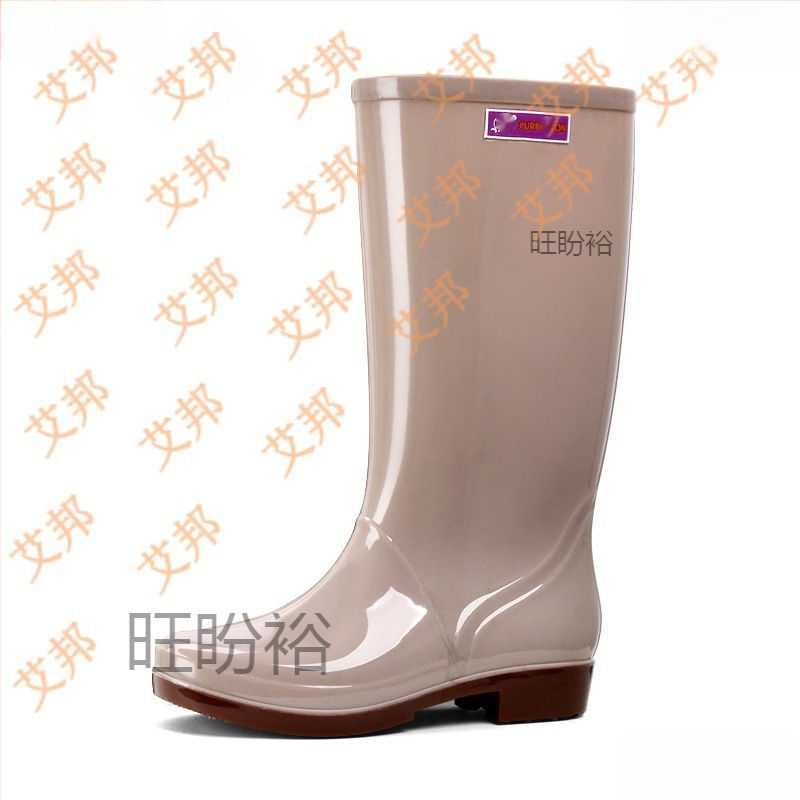 Moterų lietaus batai, viršus iš PVC, aukštas vamzdelis, įprastas storis, slip-on užsegimas