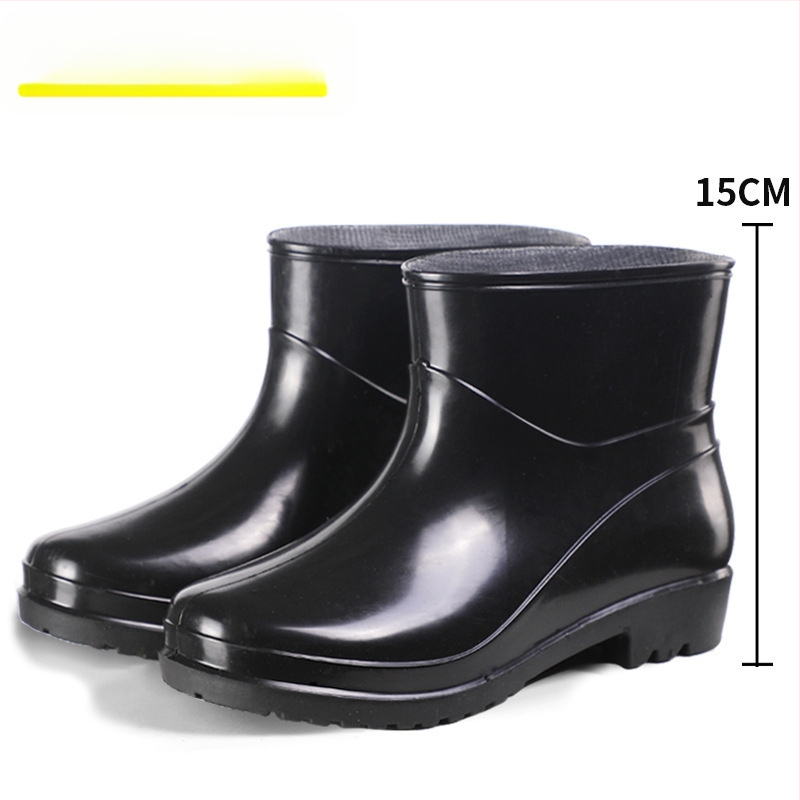 Moterų lietaus batai, viršus iš PVC, aukštas vamzdelis, įprastas storis, slip-on užsegimas