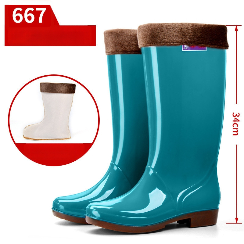 Moterų lietaus batai, viršus iš PVC, aukštas vamzdelis, įprastas storis, slip-on užsegimas