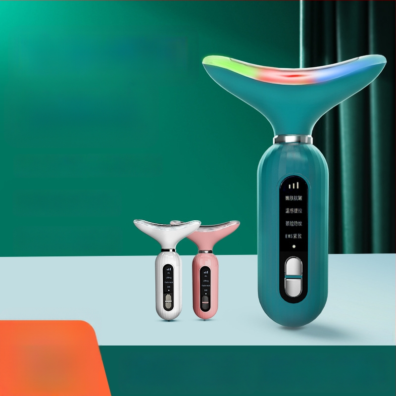 Kakla skaistuma ierīce ar vibrācijas masāžu, fotonisko skaistumu un mikrostrāvu – USB uzlāde, mājas lietošanai