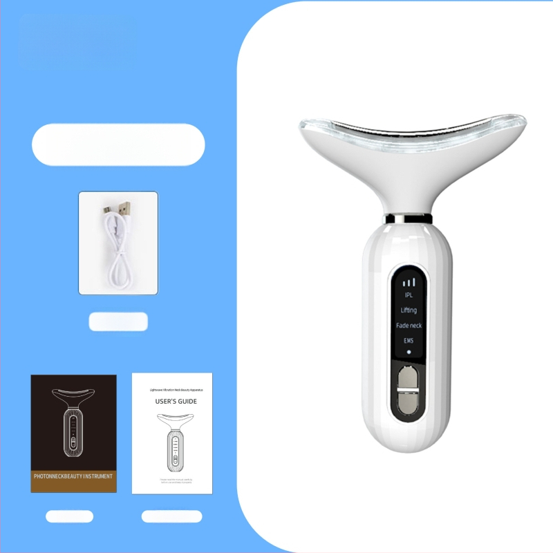 Kakla skaistuma ierīce ar vibrācijas masāžu, fotonisko skaistumu un mikrostrāvu – USB uzlāde, mājas lietošanai