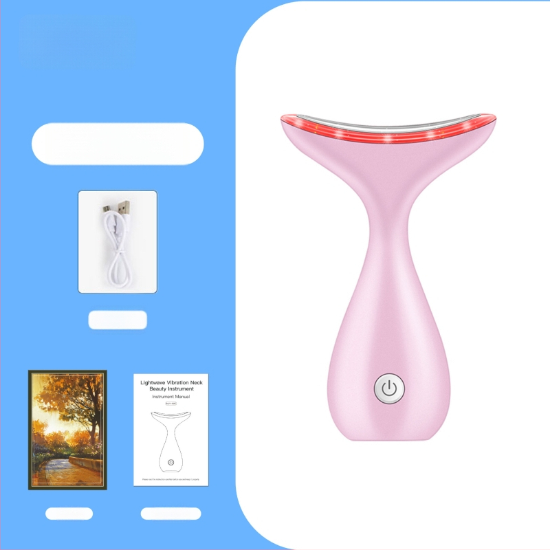 Kakla skaistuma ierīce ar vibrācijas masāžu, fotonisko skaistumu un mikrostrāvu – USB uzlāde, mājas lietošanai