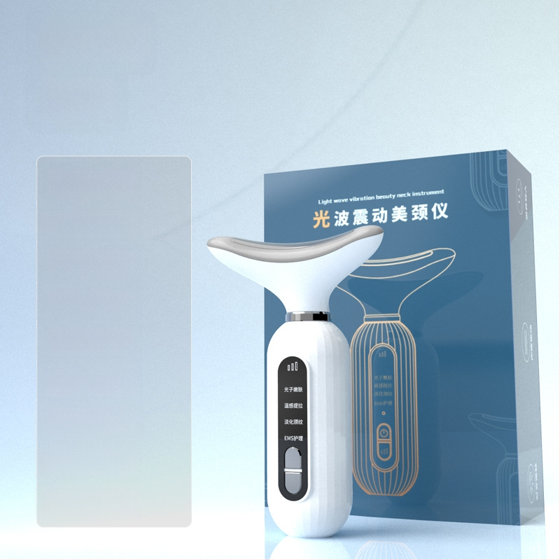 Kakla skaistuma ierīce ar vibrācijas masāžu, fotonisko skaistumu un mikrostrāvu – USB uzlāde, mājas lietošanai