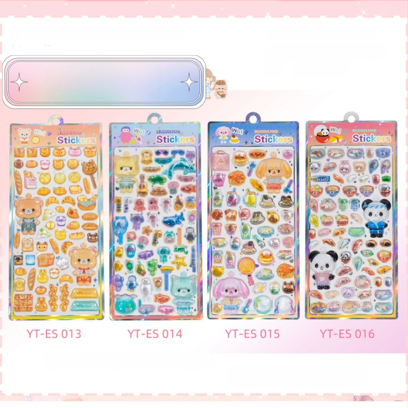 Yangtong 3D reliefes állat matricák – rajzfilmszerű telefon dekoráció, nyomtatott kézművesség