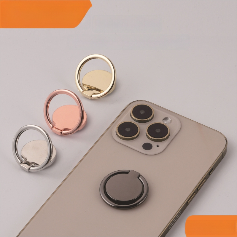 Metāla apaļš telefona gredzenes turētājs, 360° rotācija, lāzera krāsu logotipa druka