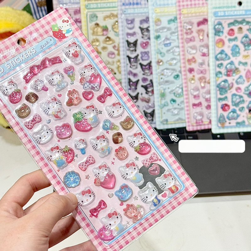 Telefon tok 3D-relief matricákkal, aranyos stílus, DIY matrica készlet