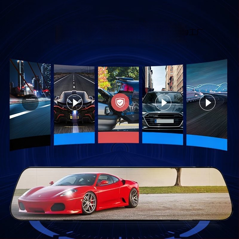 Automobilio vaizdo registratorius su priekyje ir gale kamera, 360° panoraminis vaizdas, F2.0 diafragma, 1080p, 4MP