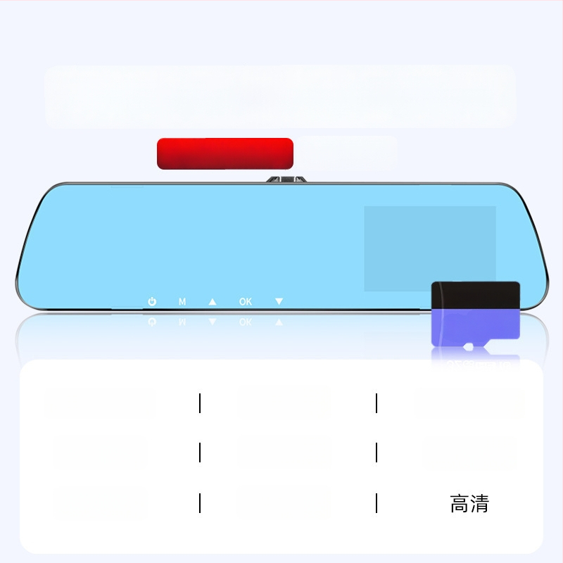 Automobilio vaizdo registratorius su priekyje ir gale kamera, 360° panoraminis vaizdas, F2.0 diafragma, 1080p, 4MP