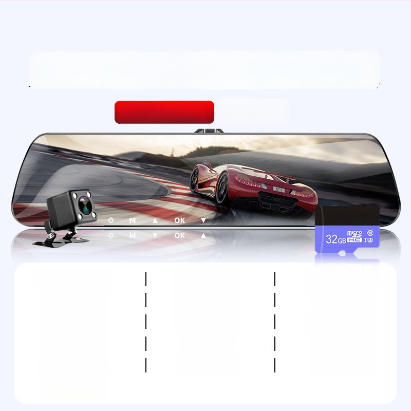 Automobilio vaizdo registratorius su priekyje ir gale kamera, 360° panoraminis vaizdas, F2.0 diafragma, 1080p, 4MP