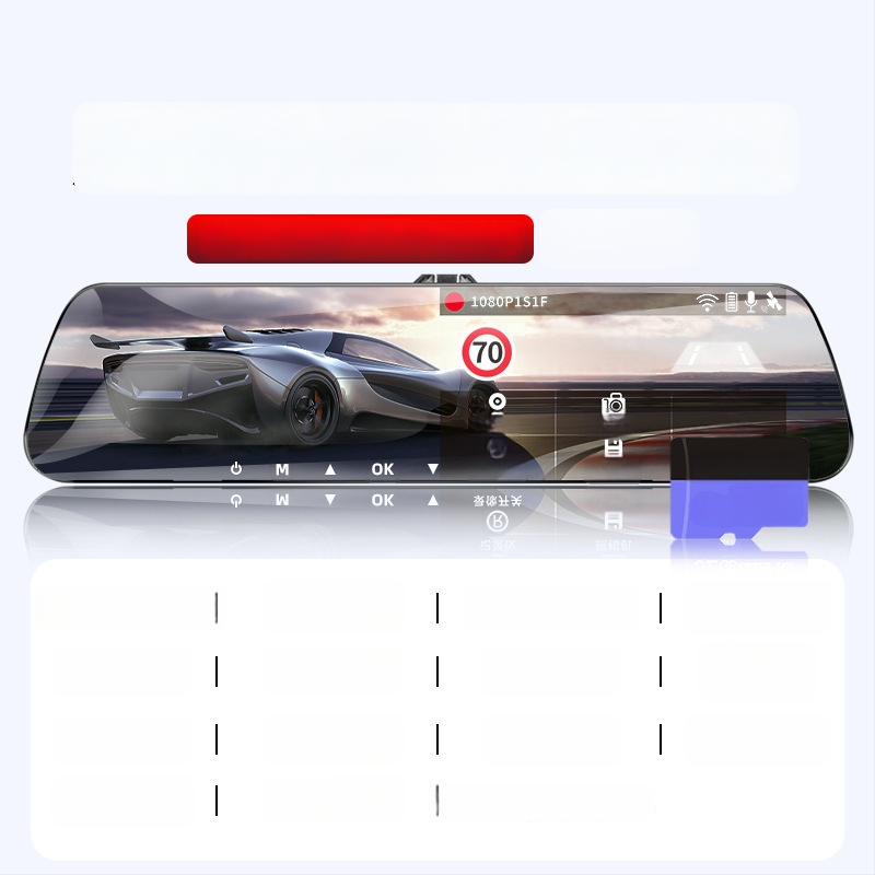 Automobilio vaizdo registratorius su priekyje ir gale kamera, 360° panoraminis vaizdas, F2.0 diafragma, 1080p, 4MP