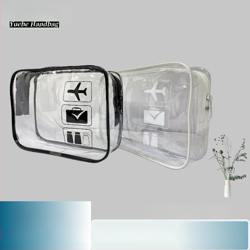 Διάφανη τσάντα καλλυντικών από PVC για ταξίδια, φορητή, αδιάβροχη, με μεγάλη χωρητικότητα