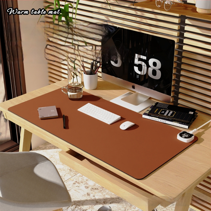 Nagyméretű íróasztali fűtőpad PU borítással, 220V bemenet, 220W teljesítmény, fűtés alumíniumlemezen, intelligens hőmérséklet-szabályozás (többszintű), túlmelegedés és rövidzárlat védelem