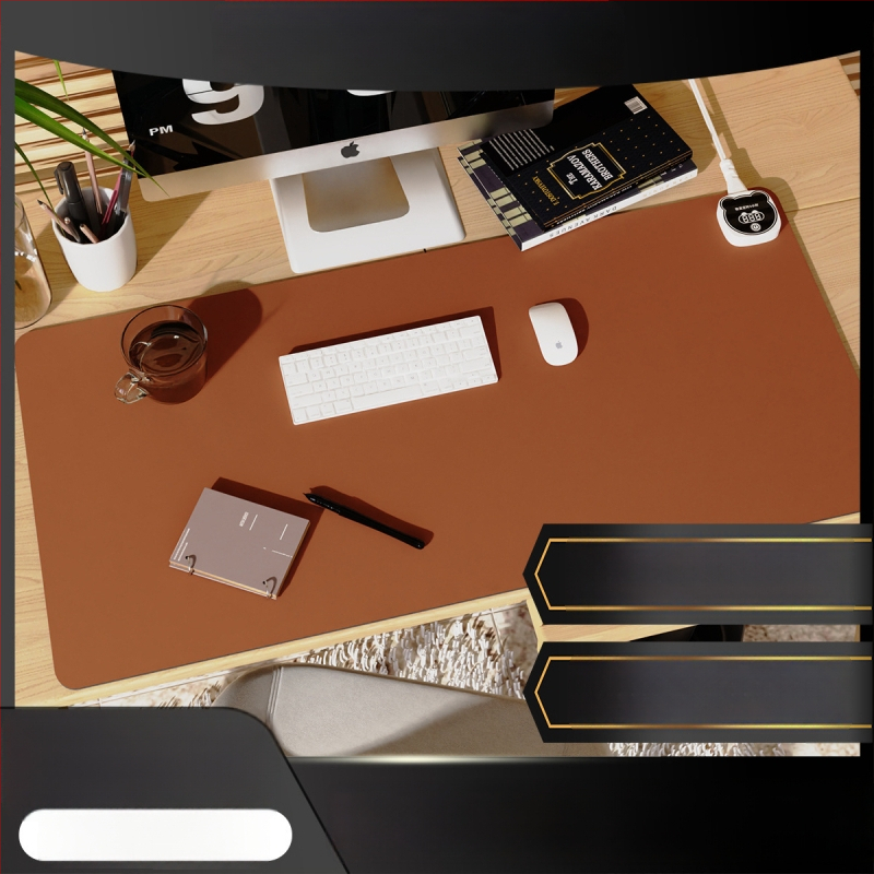 Nagyméretű íróasztali fűtőpad PU borítással, 220V bemenet, 220W teljesítmény, fűtés alumíniumlemezen, intelligens hőmérséklet-szabályozás (többszintű), túlmelegedés és rövidzárlat védelem