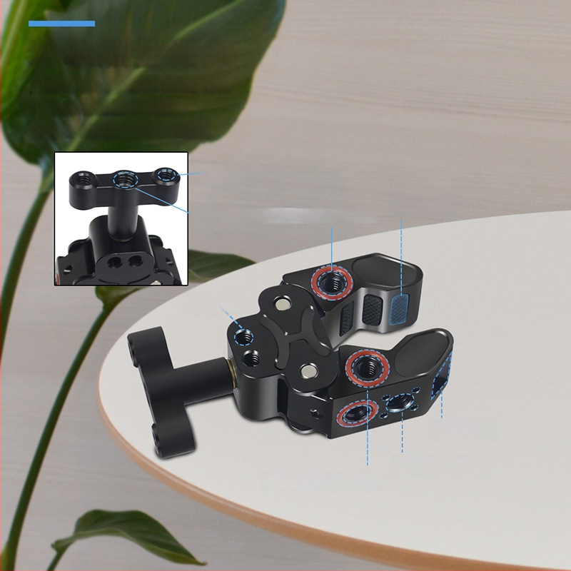 Kamera varázskar nehéz C-típusú fogóval, alumíniumötvözet, csőátmérő 15–40 mm, teherbírás 20 kg, tömeg 200 g