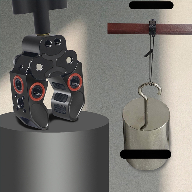 Kamera varázskar nehéz C-típusú fogóval, alumíniumötvözet, csőátmérő 15–40 mm, teherbírás 20 kg, tömeg 200 g