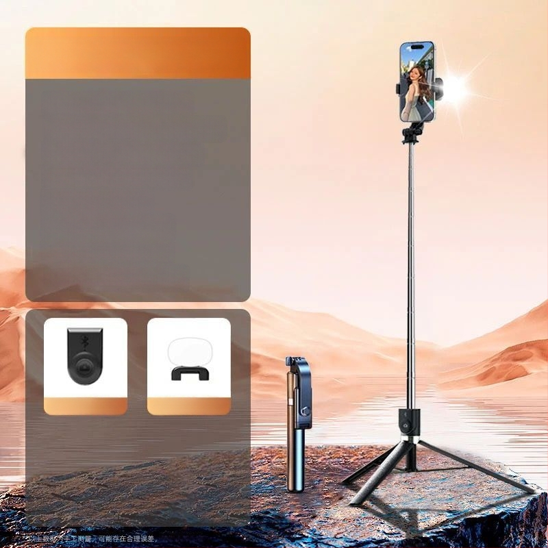 Bluetooth Selfie Stik ar Triju Kāju Stativu, ar Gaismu un Tālvadību, Pārnēsājams Universālais Telefona Turētājs, Nerūsējošais Tērauds, IBIS Atbalsts