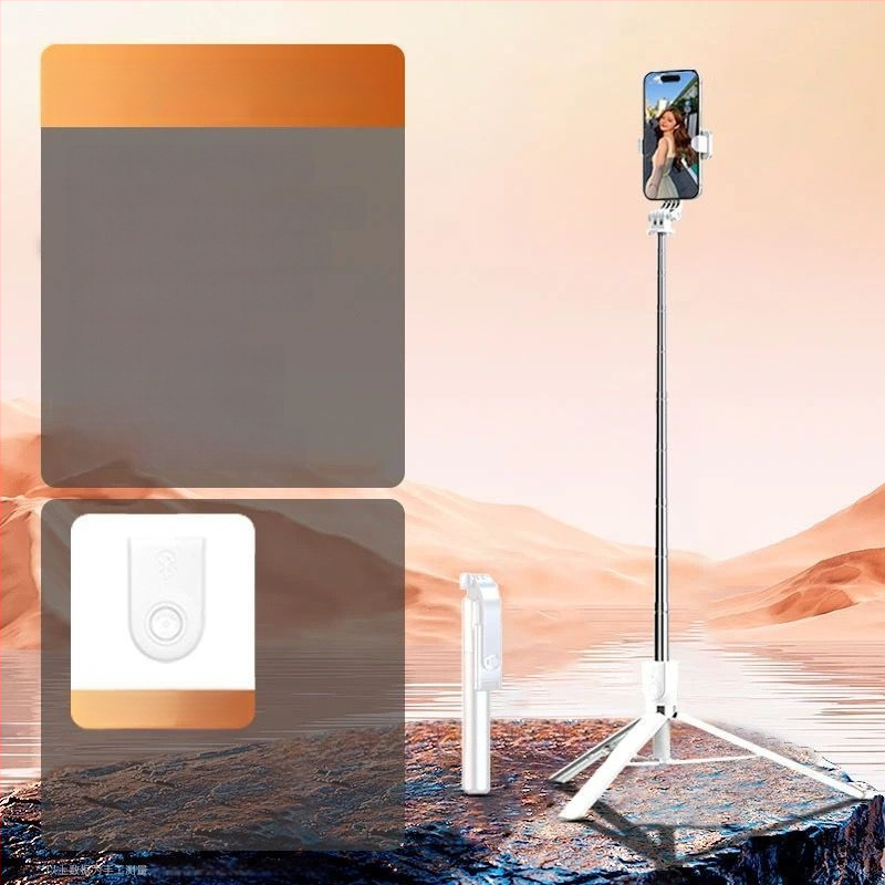 Bluetooth Selfie Stik ar Triju Kāju Stativu, ar Gaismu un Tālvadību, Pārnēsājams Universālais Telefona Turētājs, Nerūsējošais Tērauds, IBIS Atbalsts