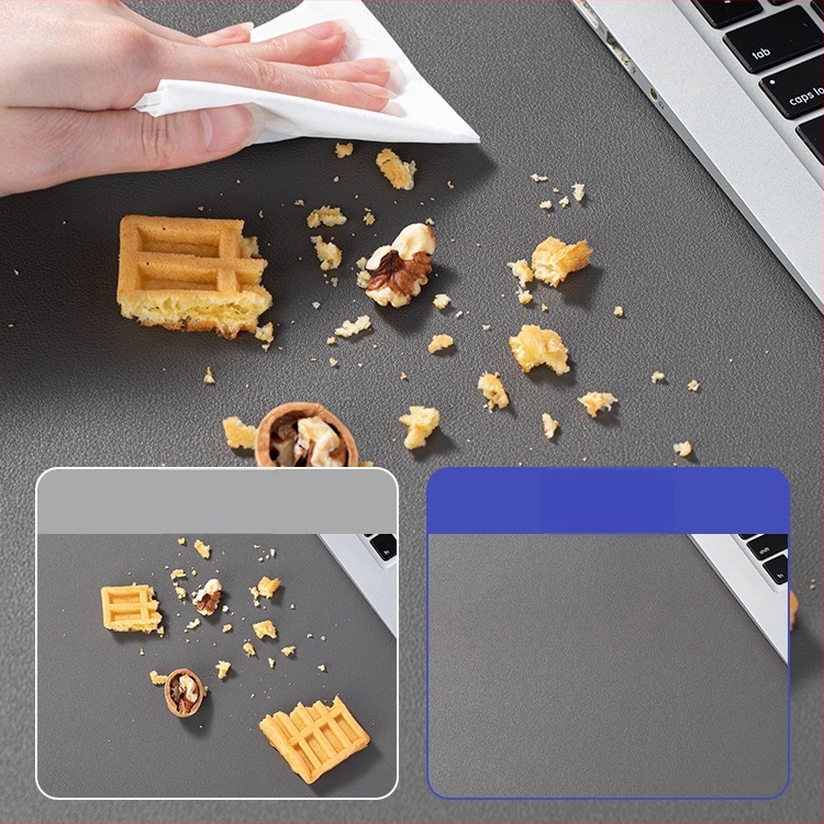 Ādas divpusēja galda paliktnis ar pretslīdējošu virsmu, logotipa drukāšana un pielāgošana