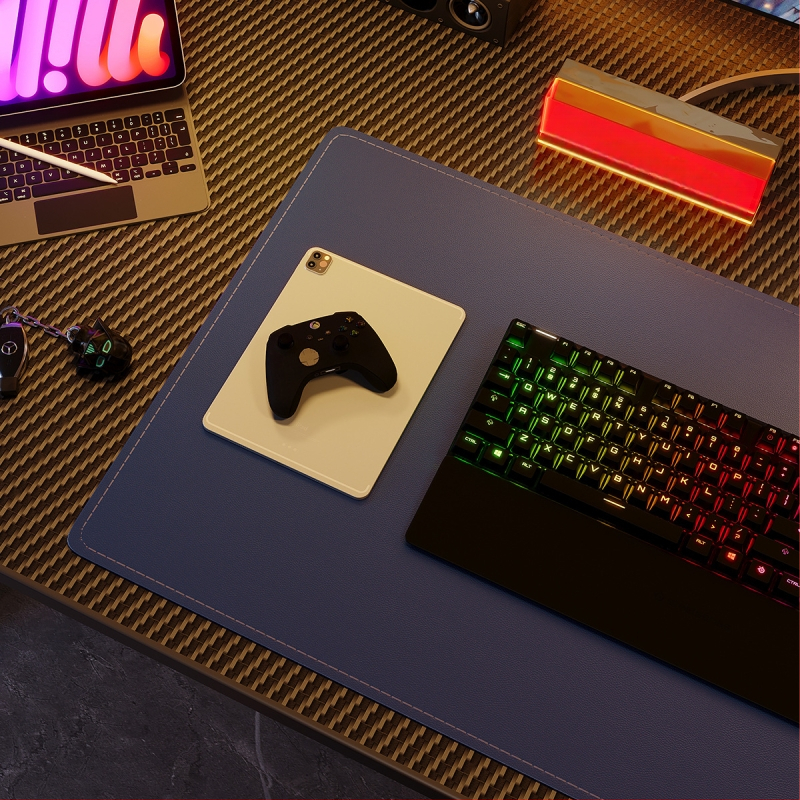 Ādas divpusēja galda paliktnis ar pretslīdējošu virsmu, logotipa drukāšana un pielāgošana