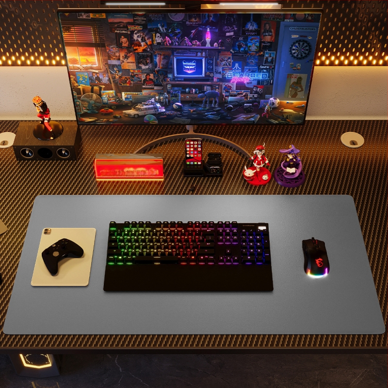 Ādas divpusēja galda paliktnis ar pretslīdējošu virsmu, logotipa drukāšana un pielāgošana