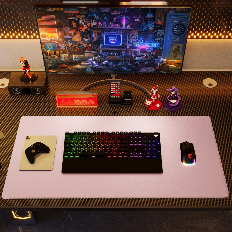 Ādas divpusēja galda paliktnis ar pretslīdējošu virsmu, logotipa drukāšana un pielāgošana