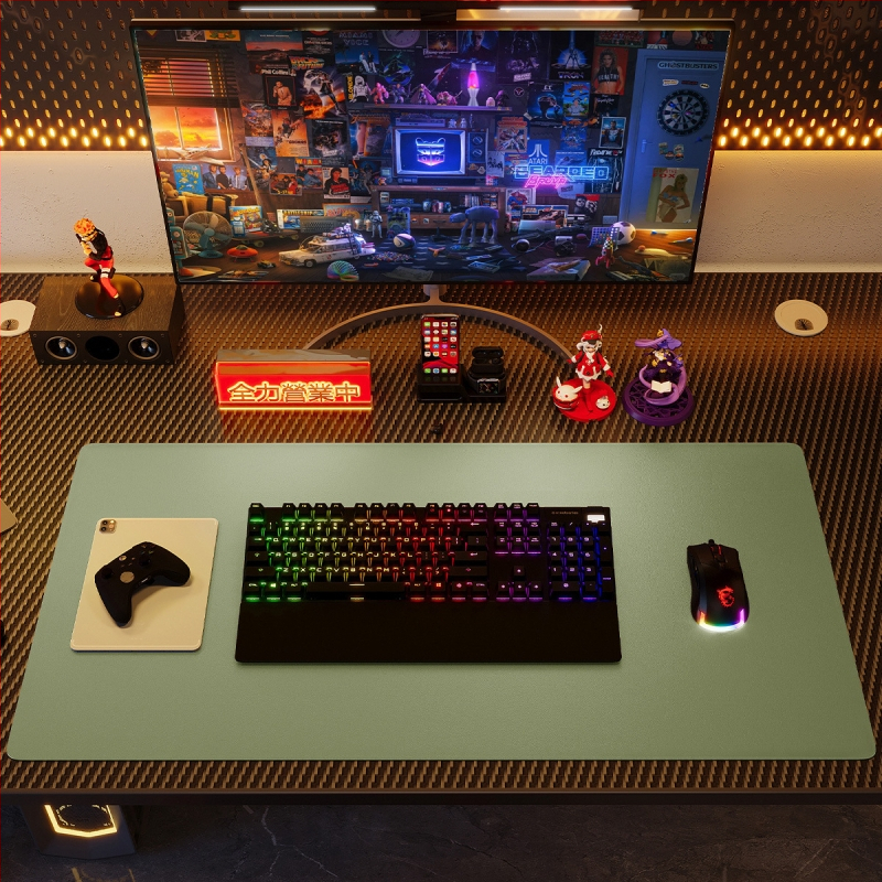 Ādas divpusēja galda paliktnis ar pretslīdējošu virsmu, logotipa drukāšana un pielāgošana