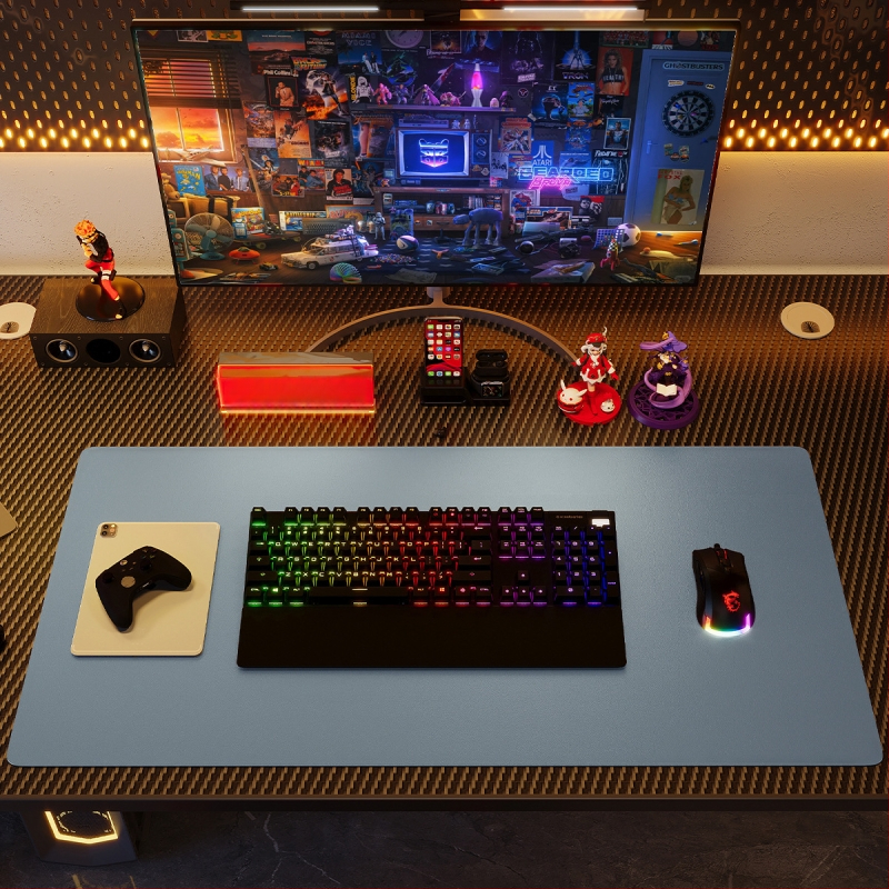 Ādas divpusēja galda paliktnis ar pretslīdējošu virsmu, logotipa drukāšana un pielāgošana