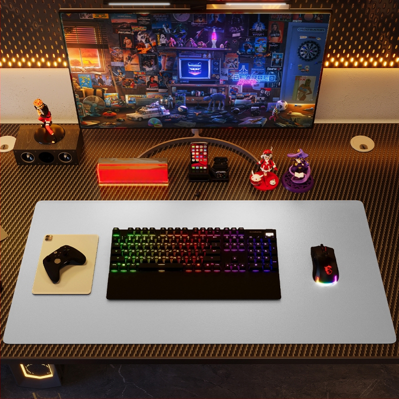 Ādas divpusēja galda paliktnis ar pretslīdējošu virsmu, logotipa drukāšana un pielāgošana