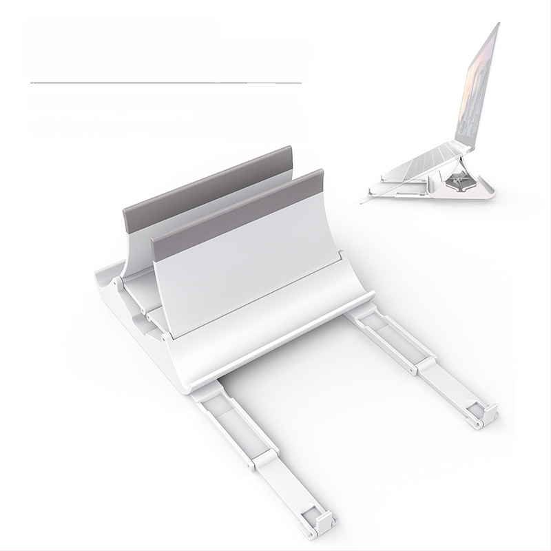 Portatīvā klēpjdatora vertikālais statīvs ar gravitācijas uzglabāšanu, augšupvērsts galda turētājs ar dzesēšanas atbalstu, modelis Gravity bracket, svars 371 g