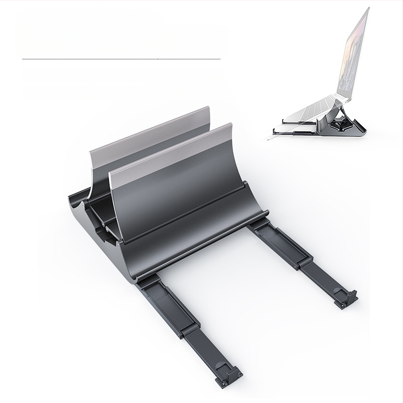 Portatīvā klēpjdatora vertikālais statīvs ar gravitācijas uzglabāšanu, augšupvērsts galda turētājs ar dzesēšanas atbalstu, modelis Gravity bracket, svars 371 g