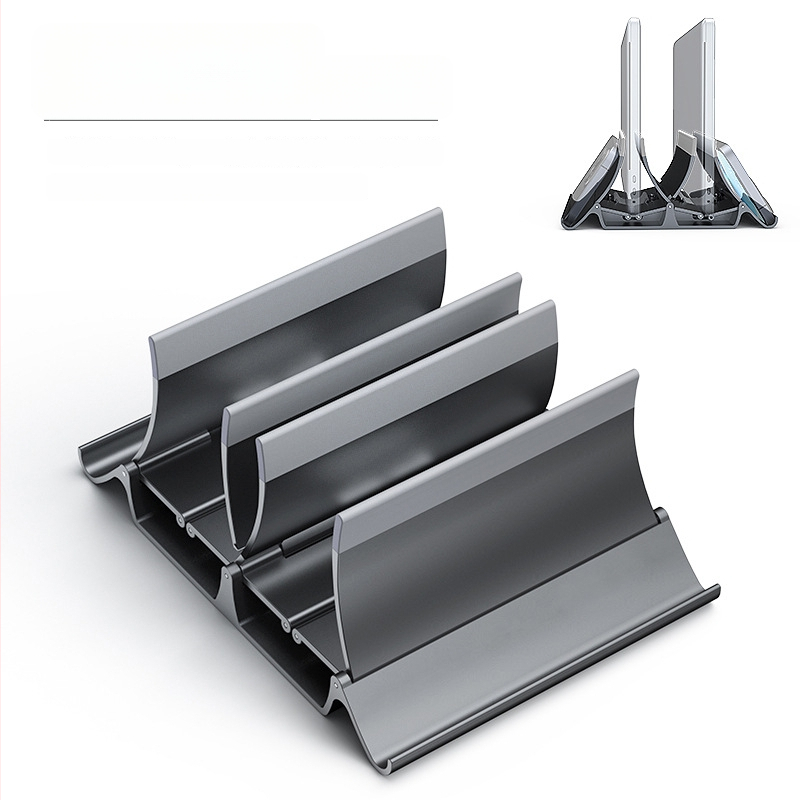 Portatīvā klēpjdatora vertikālais statīvs ar gravitācijas uzglabāšanu, augšupvērsts galda turētājs ar dzesēšanas atbalstu, modelis Gravity bracket, svars 371 g