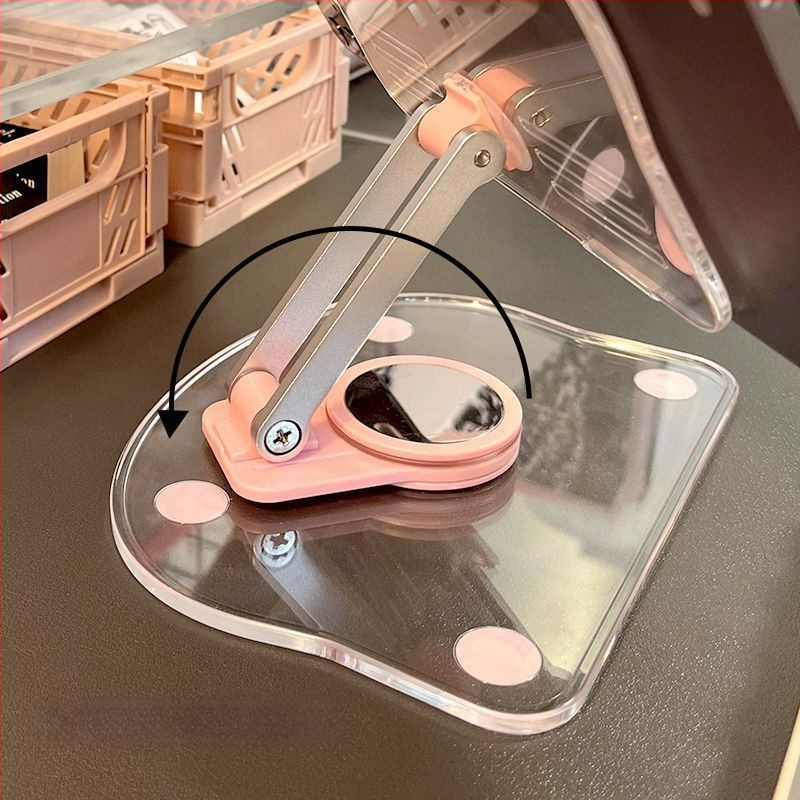 Regulējams galda turētājs telefonam un planšetdatoram, no akrila materiāla, universāla saderība