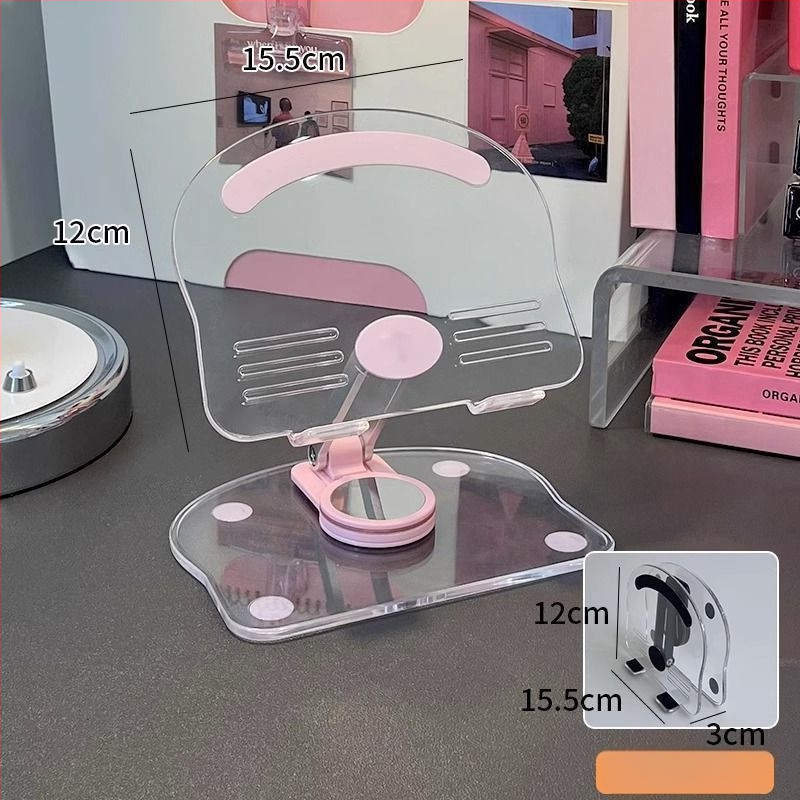 Regulējams galda turētājs telefonam un planšetdatoram, no akrila materiāla, universāla saderība