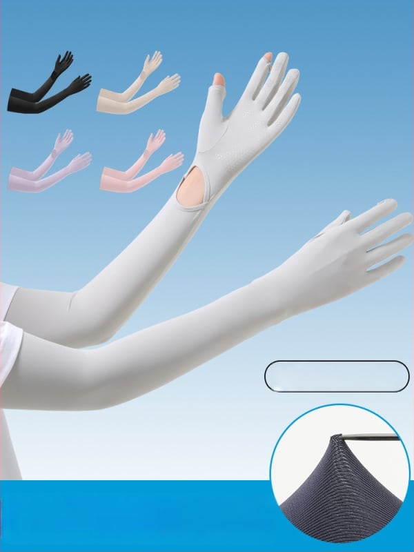 Ръкави за открито с UV защита, длан против подхлъзване, едночастен дизайн, пълни пръсти, нейлонов плат
