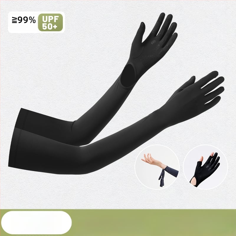Ръкави за открито с UV защита, длан против подхлъзване, едночастен дизайн, пълни пръсти, нейлонов плат
