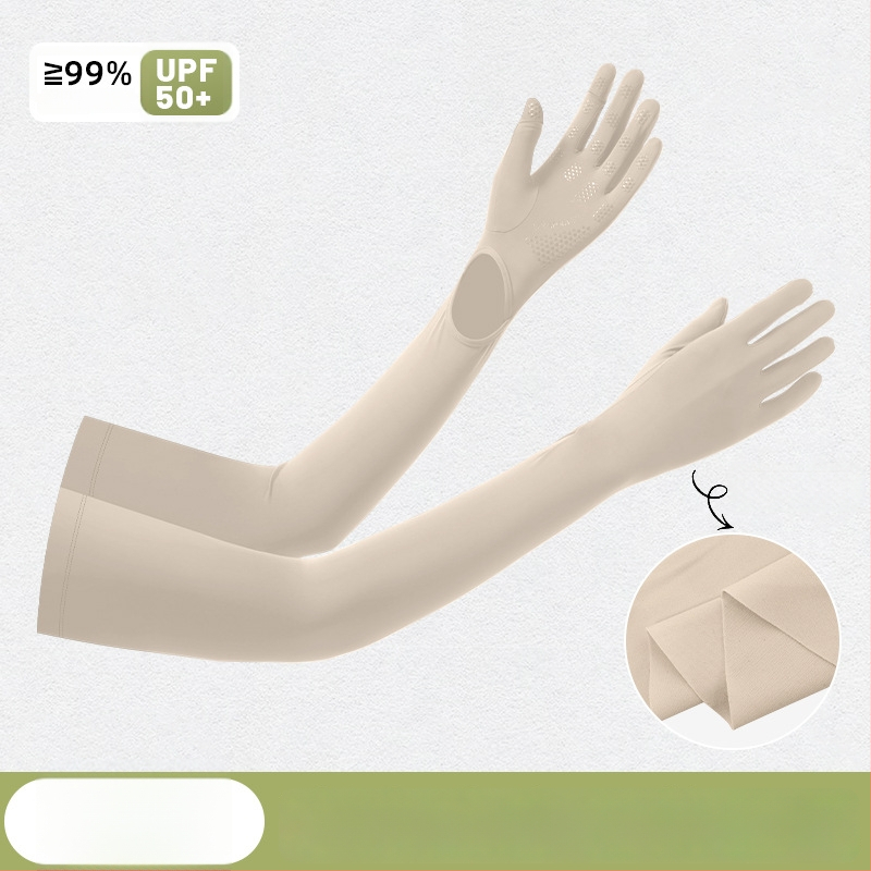 Ръкави за открито с UV защита, длан против подхлъзване, едночастен дизайн, пълни пръсти, нейлонов плат
