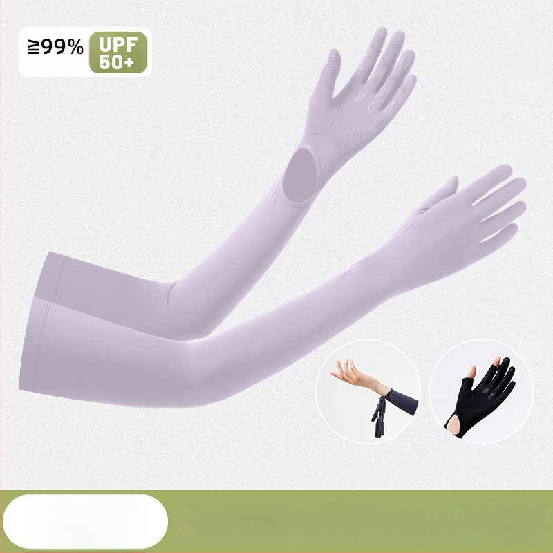 Ръкави за открито с UV защита, длан против подхлъзване, едночастен дизайн, пълни пръсти, нейлонов плат