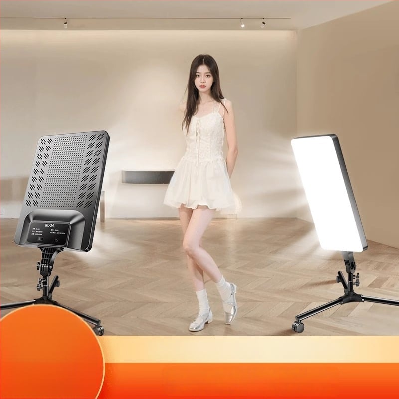 Portatiivne fotograafia valgus reguleeritava heleduse ja värvitemperatuuriga, ilma eraldi toiteallikata