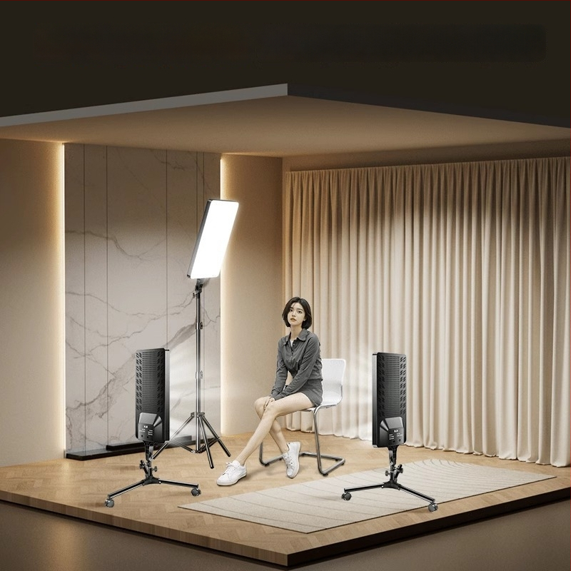 Portatiivne fotograafia valgus reguleeritava heleduse ja värvitemperatuuriga, ilma eraldi toiteallikata