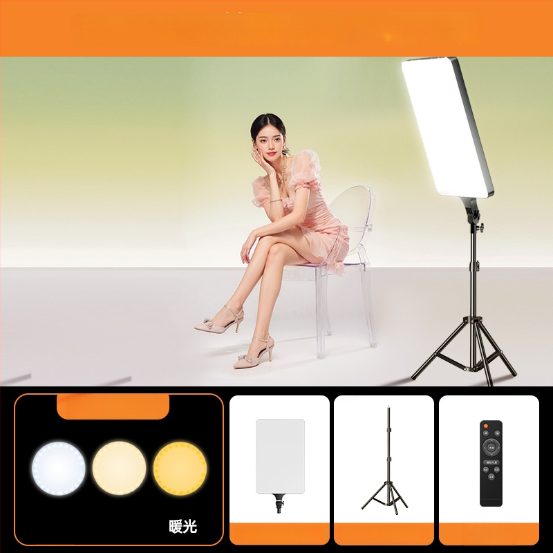 Portatiivne fotograafia valgus reguleeritava heleduse ja värvitemperatuuriga, ilma eraldi toiteallikata