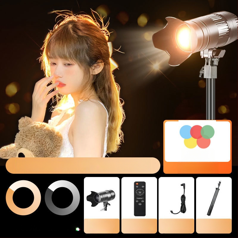 Transliacijoms grožiui skirtas šviesos su plaukų papildomu šviesos, fokuso šviesa ir kontūro šviesa, daugiažymė spalvų temperatūra, atskiras maitinimo šaltinis, ryškumo reguliavimas